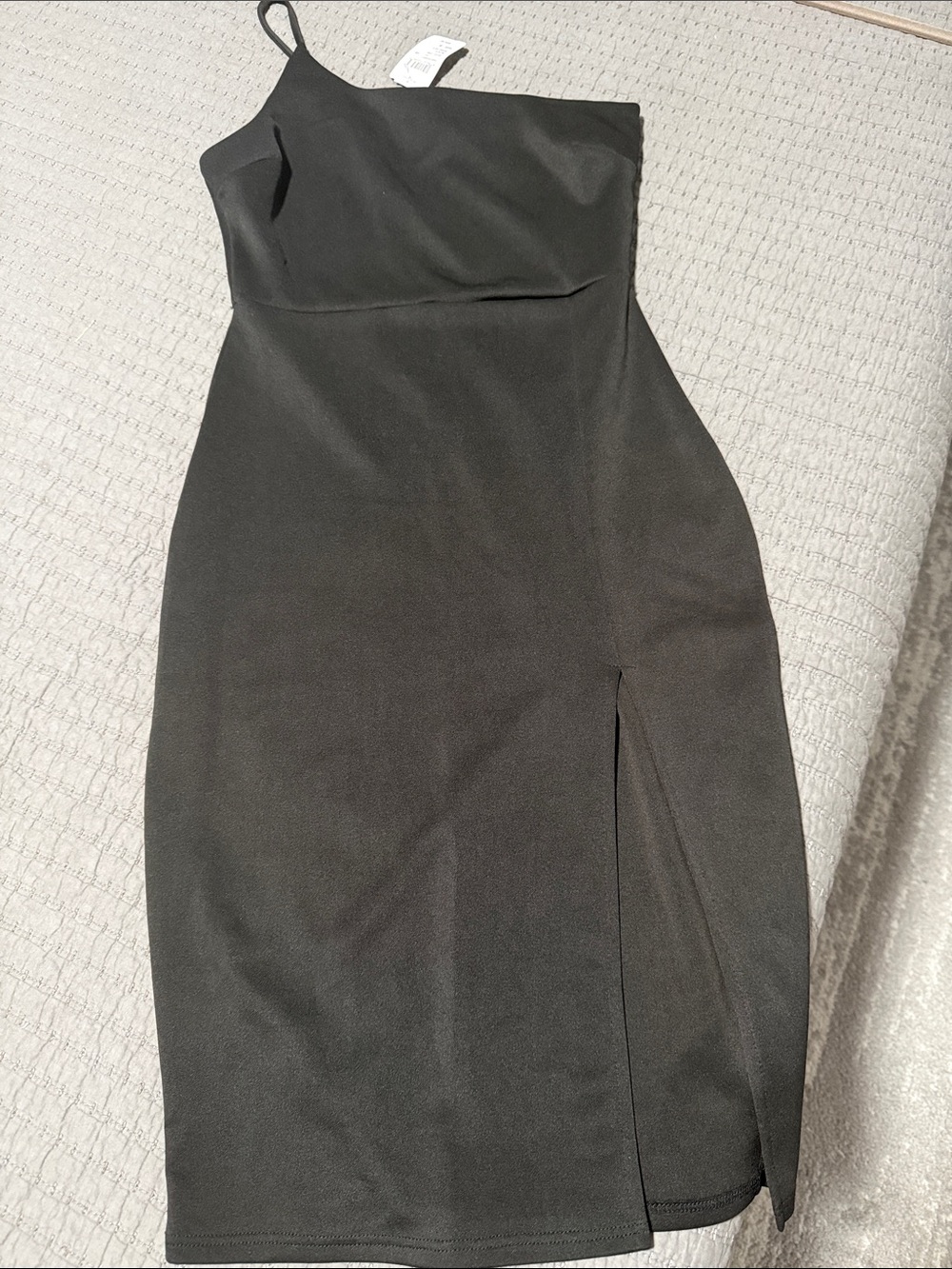 Windsor Black One-Shoulder Slit Bodycon Dress
